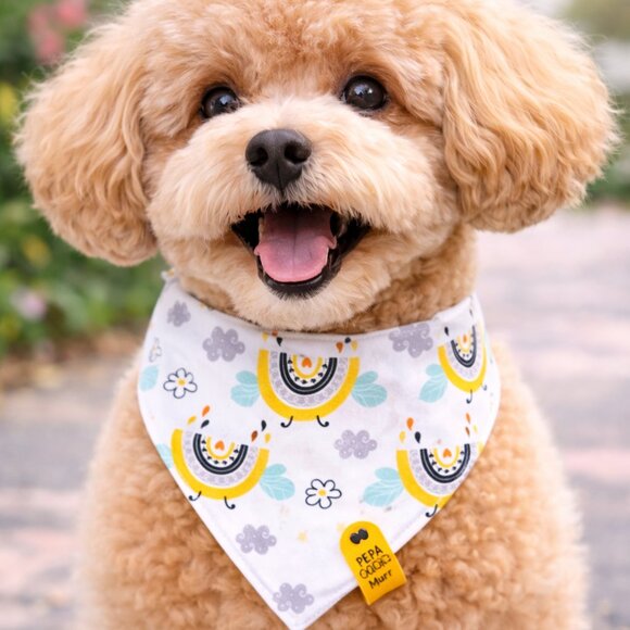 Handmade Reversible Dog Bandana – Fits Up to 14" Neck - Picture 3 of 5
